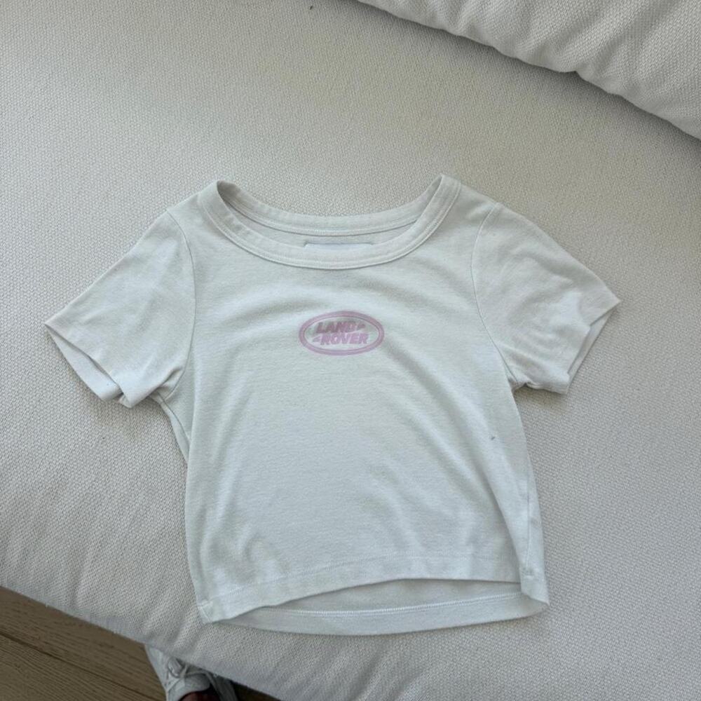 Pacsun white and pink land rover tee